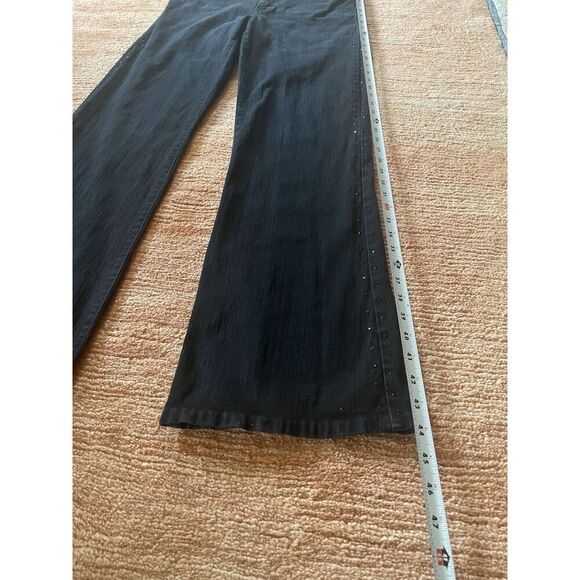 NYDJ Tummy Tuck Jeans Black Bootcut Studded Sides Size 10 Made in USA - Picture 4 of 9